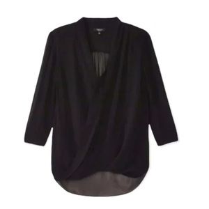 Aritzia silk black draped blouse size S Host Pick!!